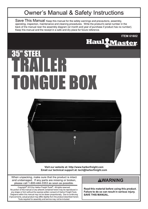 haul-master 2-1/3 cu. ft. steel trailer tongue box|harbor freight trailer tongue box.